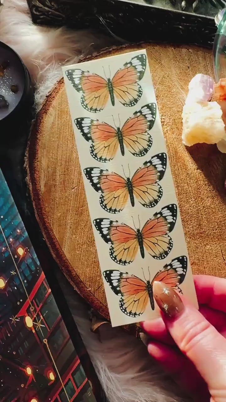 Monarch Butterfly Watercolor Bookmark, Butterfly Illustration Nature Art