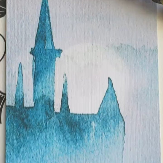 Gothic Castle Bookmark, Handmade Vampire Romance Female Main Character Book Lover Gift, Dracula Themed Print