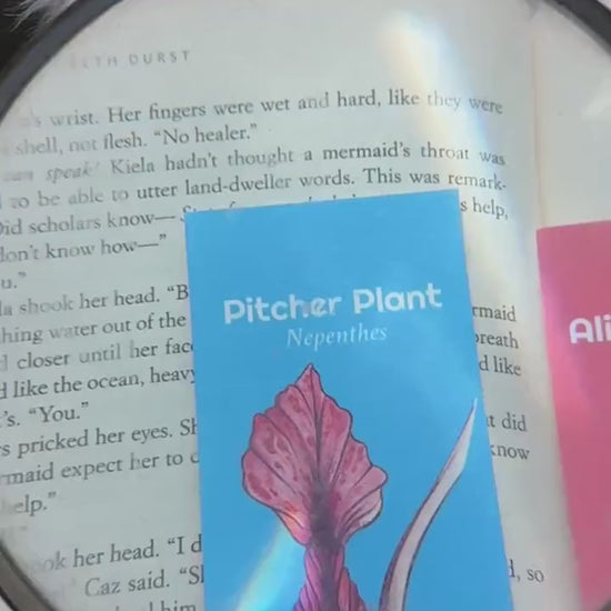 Pitcher Plant Handmade Bookmark, Carnivorous Plant Watercolor Gift for Reader, Exotic Plant Parent Set of Bookmarks
