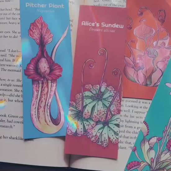 Carnivorous Plants Printable Bookmark Set, Instant Download Print at Home Bookmarks, Venus Flytrap Scientific Name Illustration