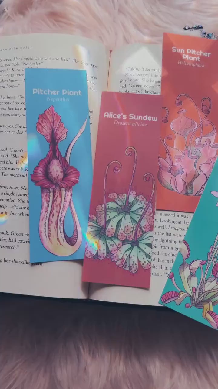 Carnivorous Plants Printable Bookmark Set, Instant Download Print at Home Bookmarks, Venus Flytrap Scientific Name Illustration