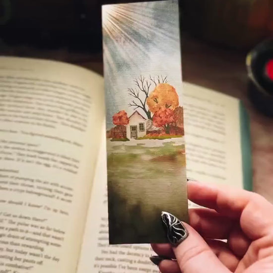 Fall Landscape Cozy Bookmark, Book Lover Gift for Cozy Season Book Club