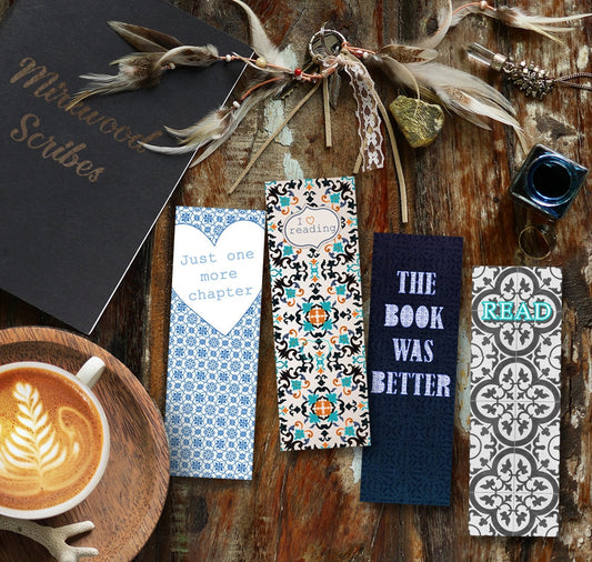 Printable Geometric Mosaic Tile Inspired Bookmarks Set