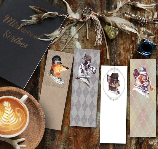Printable Dogs in Hats Bookmark Set