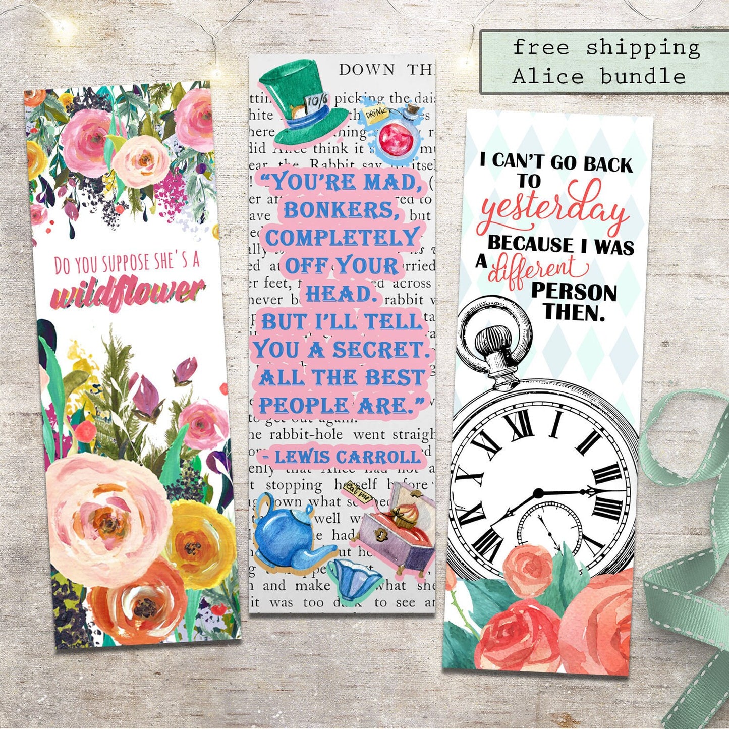 Alice in Wonderland Bookmark Bundle