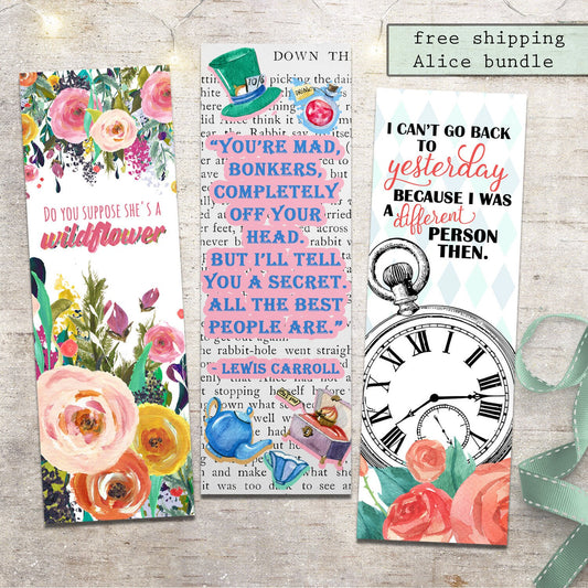 Alice in Wonderland Bookmark Bundle