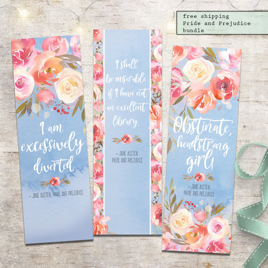Jane Austen Pride and Prejudice Bookmark Bundle