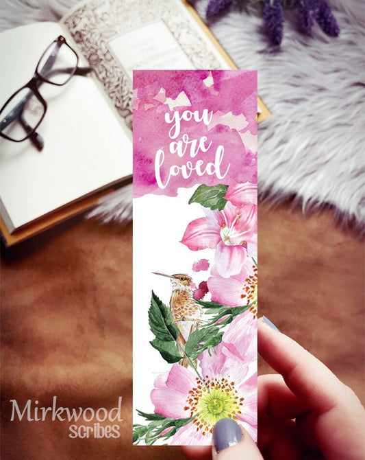 Floral Hummingbird Bookmark