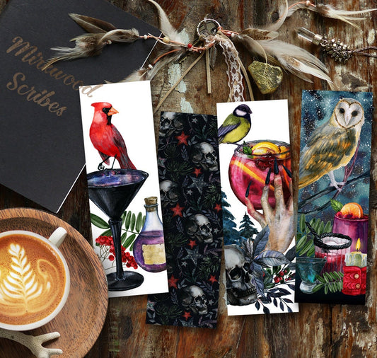 Printable Halloween Witches and Spooky Drinks Bookmarks Set