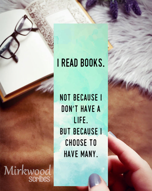 Book Lover Gift Watercolor Bookmark