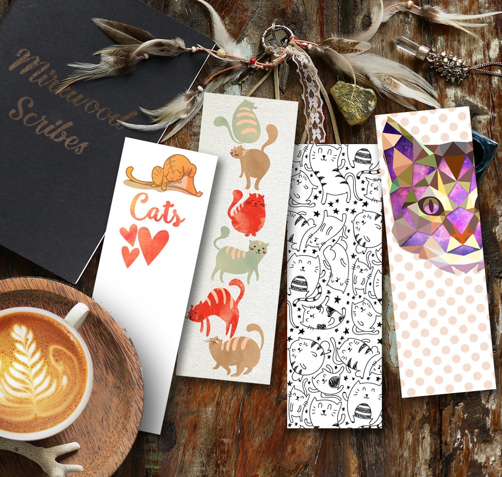 Geometric Cat Bookmark