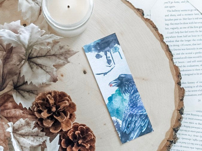 Printable Moonlight Raven Bookmarks Set