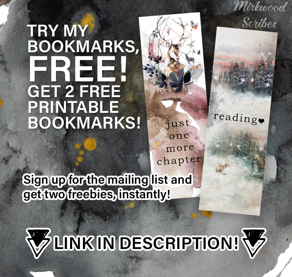 Country Village Gray Cat Watercolor Bookmark