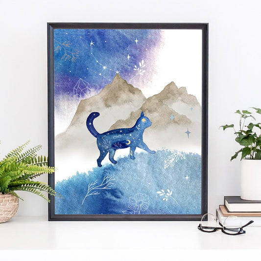 Printable Watercolor Cat Lover Wall Art