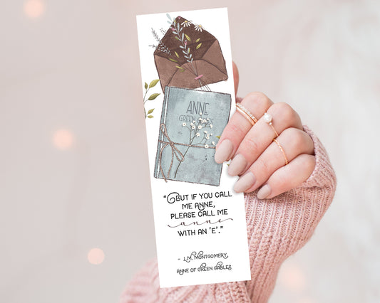 Anne of Green Gables "Call me Anne with an E" Watercolor Bookmark