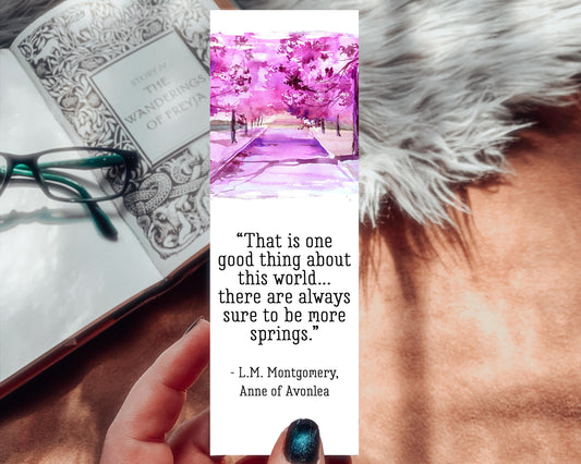 Anne of Avonlea Spring Quote Watercolor Bookmark
