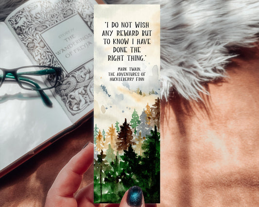Mark Twain Huckleberry Finn Watercolor Bookmark