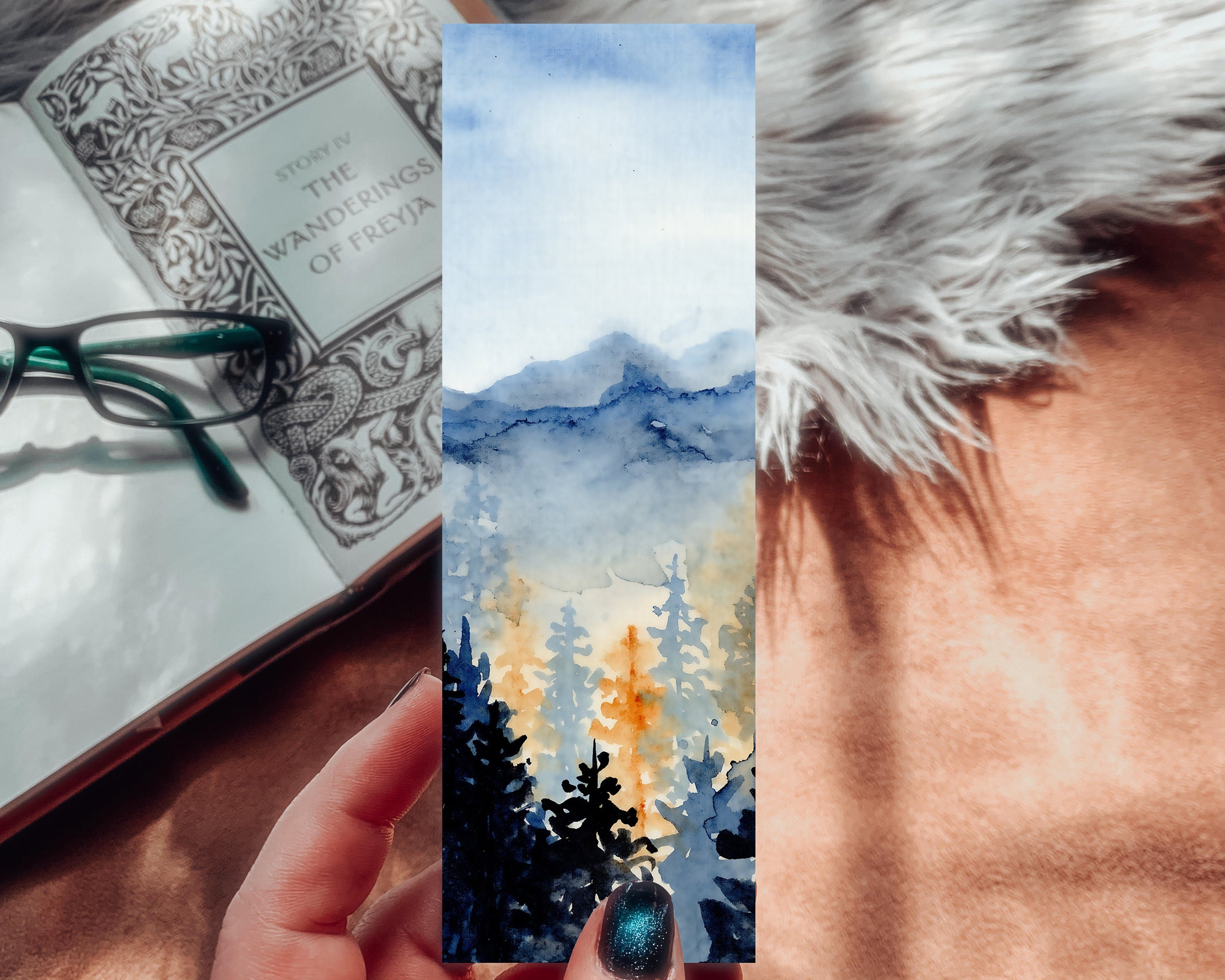 Watercolor Pine Trees Bookmark – Mirkwood Scribes