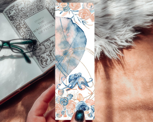 Watercolor Sea Life Octopus Bookmark