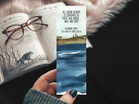 The Count of Monte Cristo Ocean Watercolor Bookmark