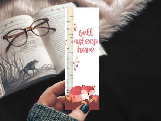 Fall Fox Watercolor Bookmark