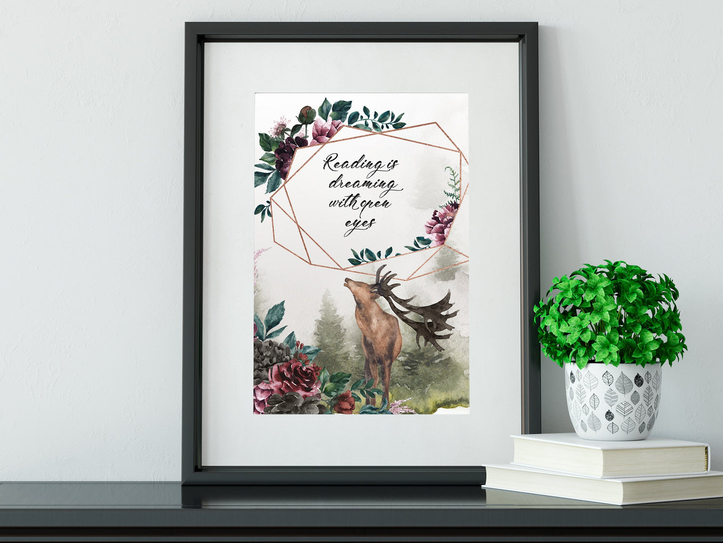 Reading Is Dreaming With Open Eyes Watercolor Art Print