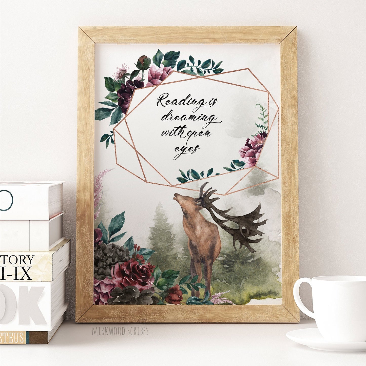 Reading Is Dreaming With Open Eyes Watercolor Art Print