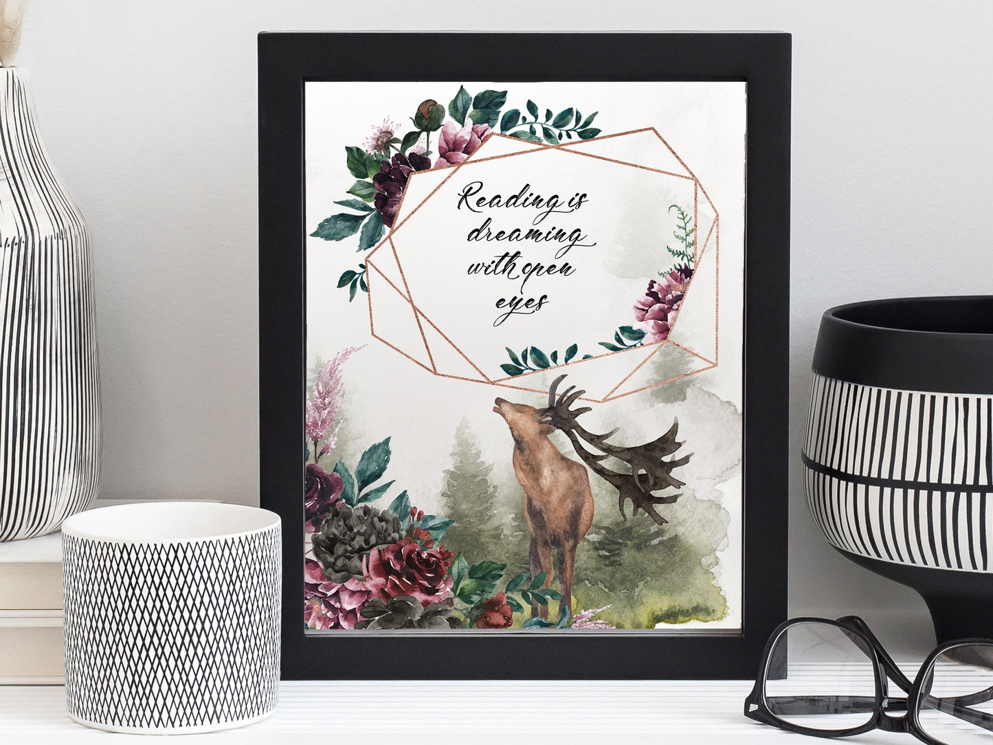 Reading Is Dreaming With Open Eyes Watercolor Art Print