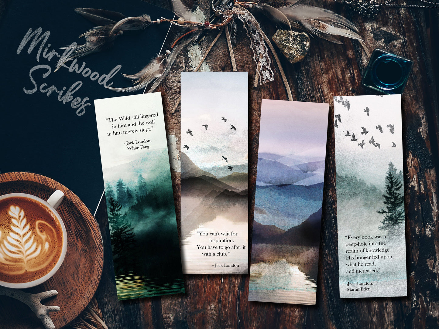 Jack London Martin Eden Quote Watercolor Bookmark