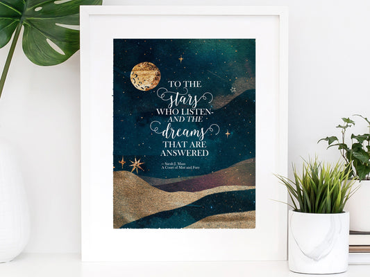 ACOMAF Watercolor Art Print, To the Stars Who Listen