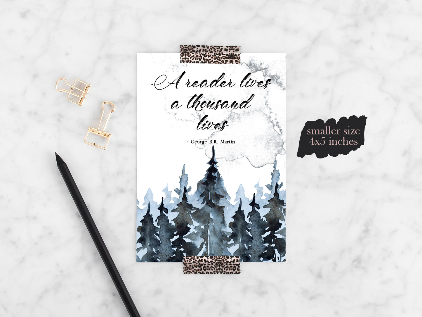 A Reader Lives A Thousand Lives Watercolor Art Print