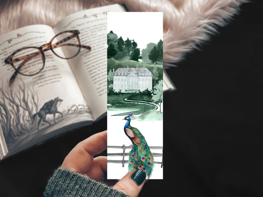 Fancy Peacock Watercolor Bookmark