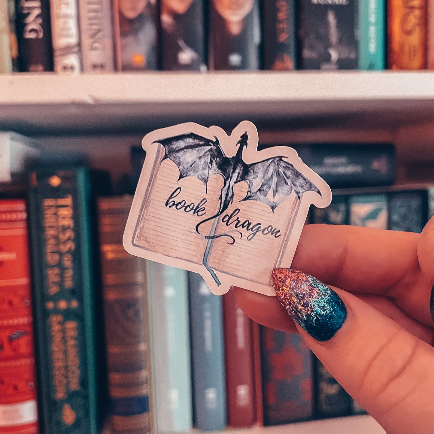 Book Dragon Watercolor Magnet