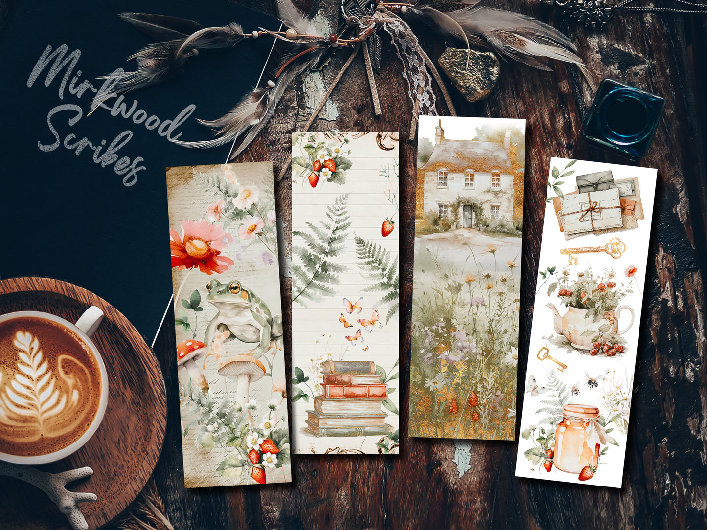 Cottagecore Frog in the Forest Pastel Bookmark