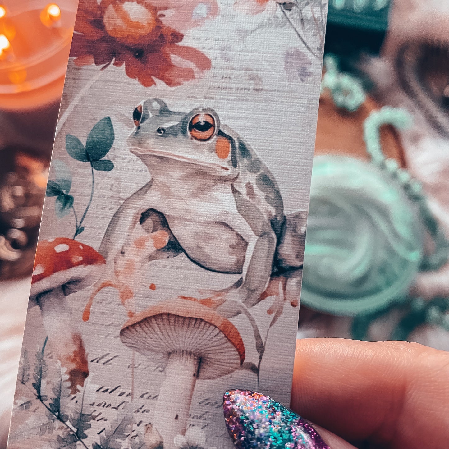 Cottagecore Frog in the Forest Pastel Bookmark