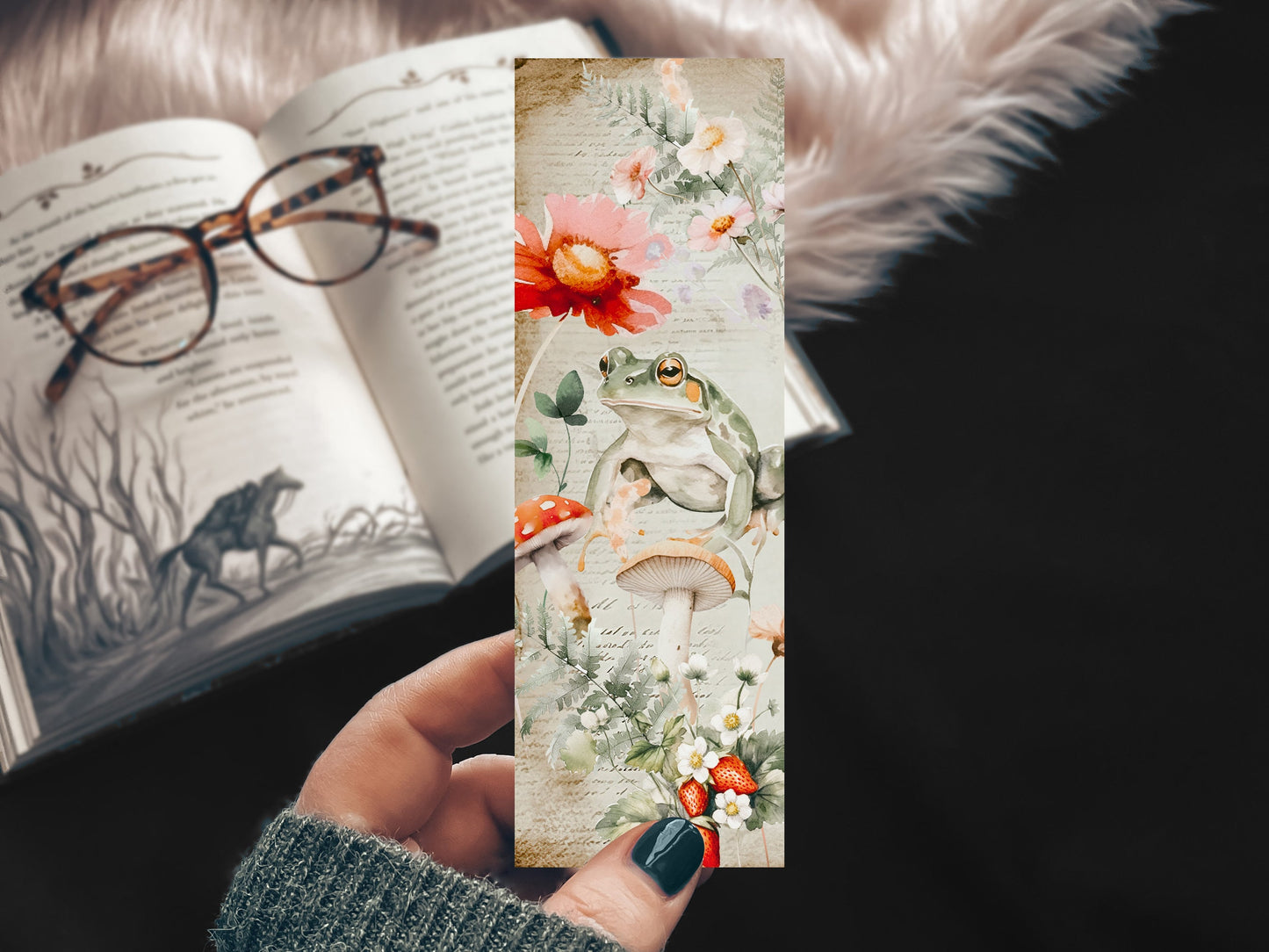 Cottagecore Frog in the Forest Pastel Bookmark