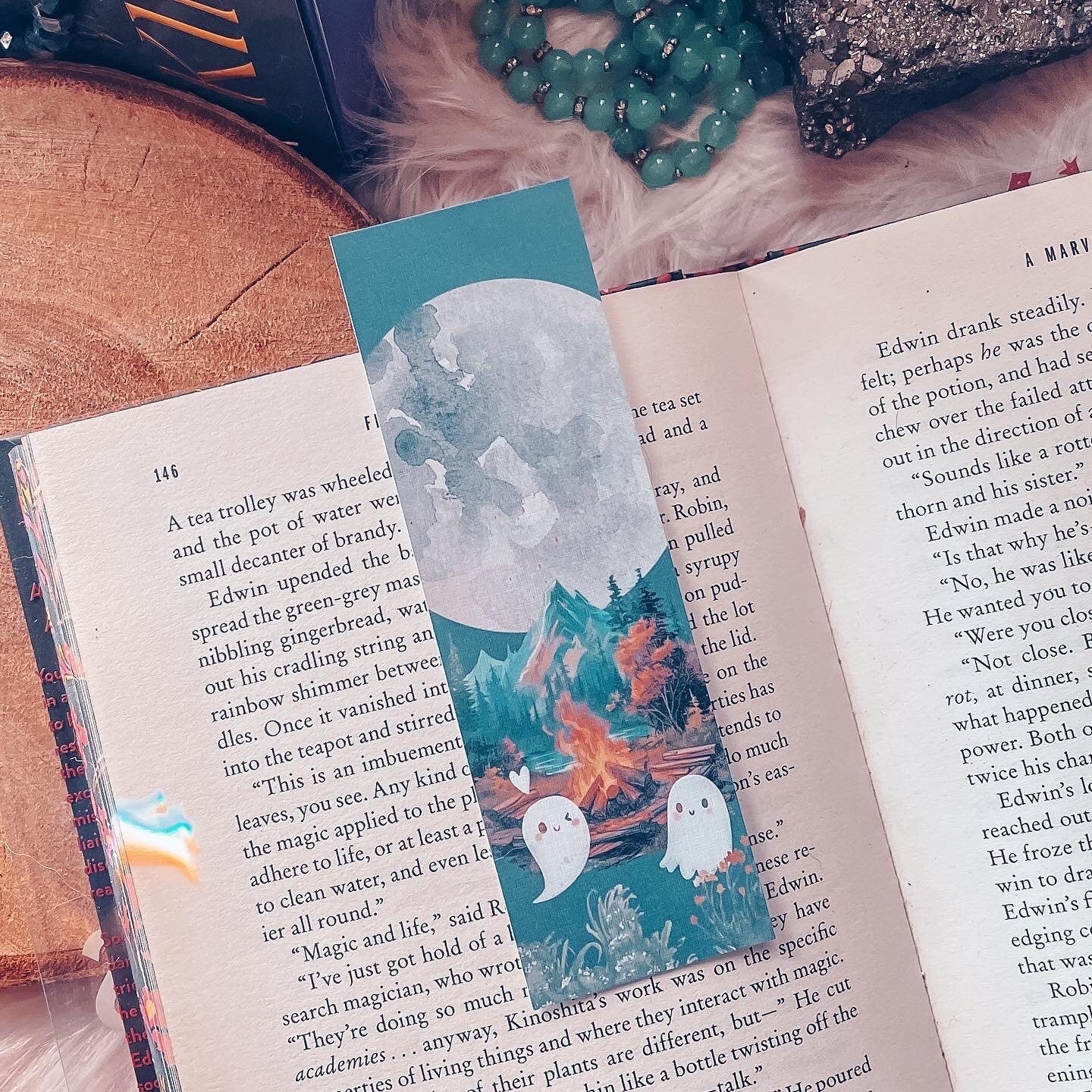 Halloween Ghost Couple Watercolor Bookmark