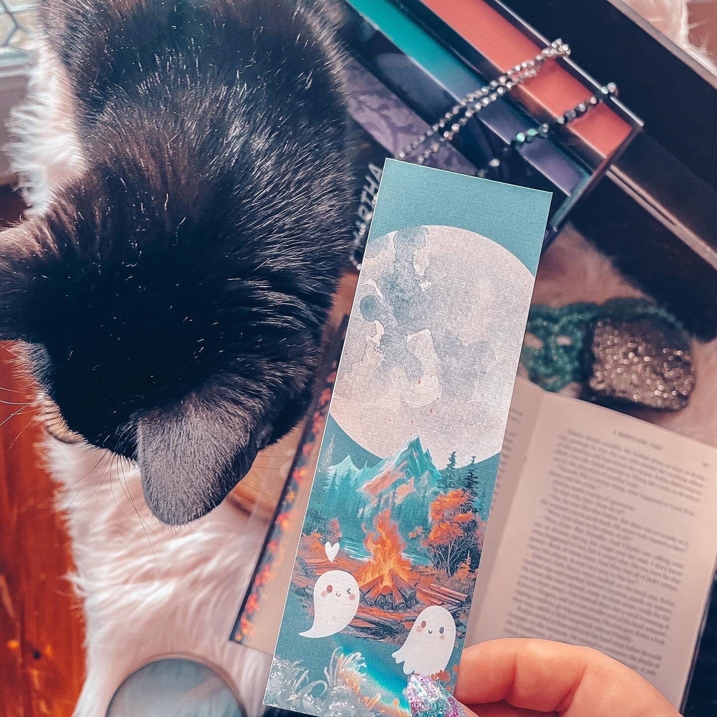 Halloween Ghost Couple Watercolor Bookmark