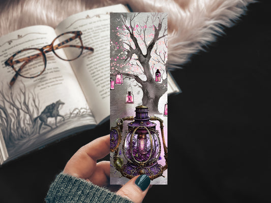 Halloween Haunted Forest Watercolor Bookmark