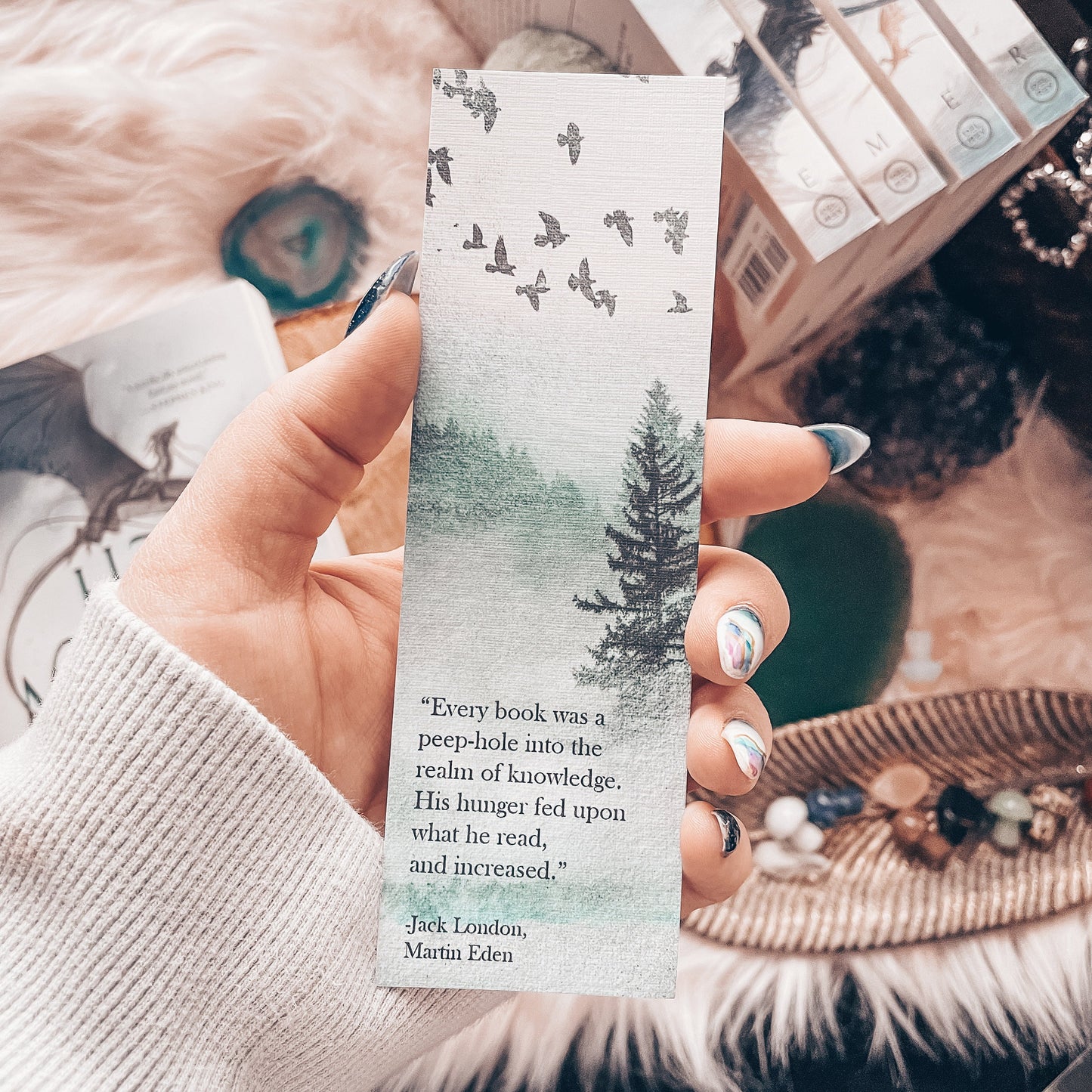 Jack London Martin Eden Quote Watercolor Bookmark
